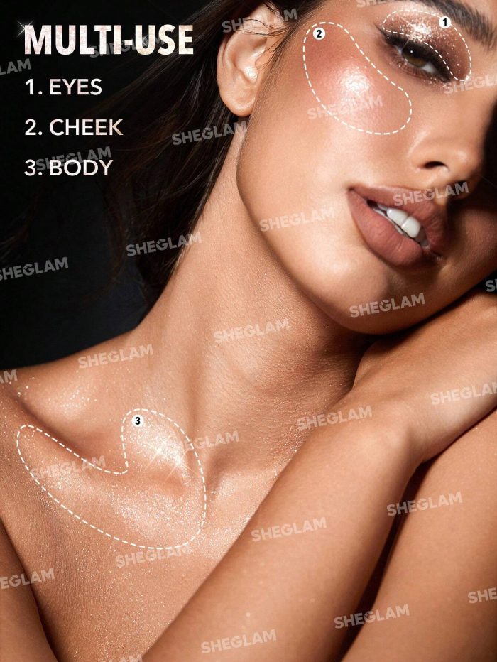 SHEGLAM Gleam Chaser Eyeshadow Topper-Peach Ring 5 Colors Glitter Eyeshadow Powder Shimmer Finish Peach Ring - Image 5
