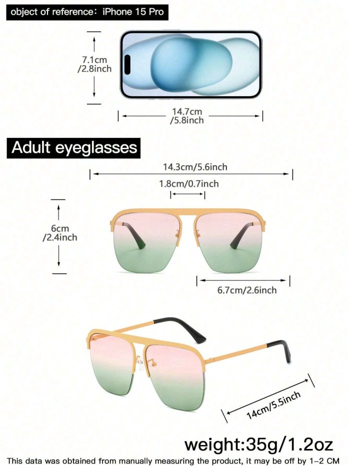 1 PC Women's Metal Frame Aviator Shape Trendy Fashion - Image 6