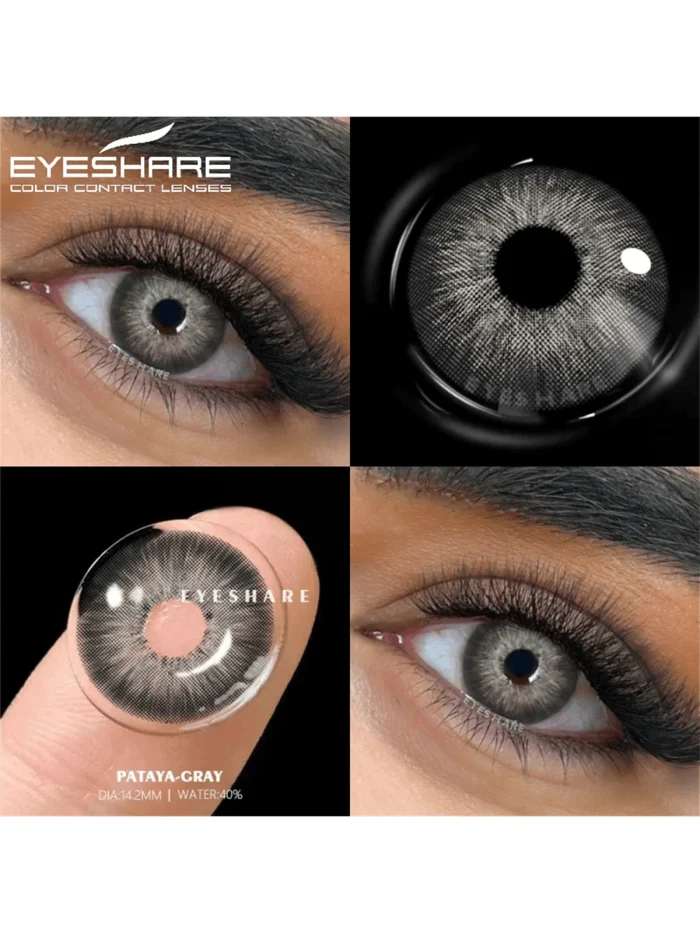 1 Pair Natural Color Lens Eyes Color Cosmetic Contact Lens Grey Colored Lenses For Eyes Yearly Beauty Contact Lens