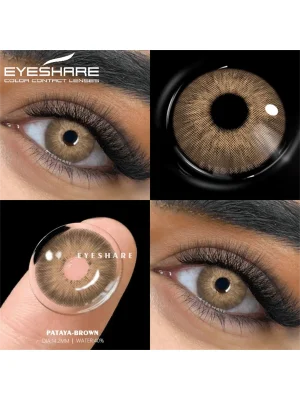 1 Pair Natural Color Lens Eyes Color Cosmetic Contact Lens Brown Colored Lenses For Eyes Yearly Beauty Contact Lens
