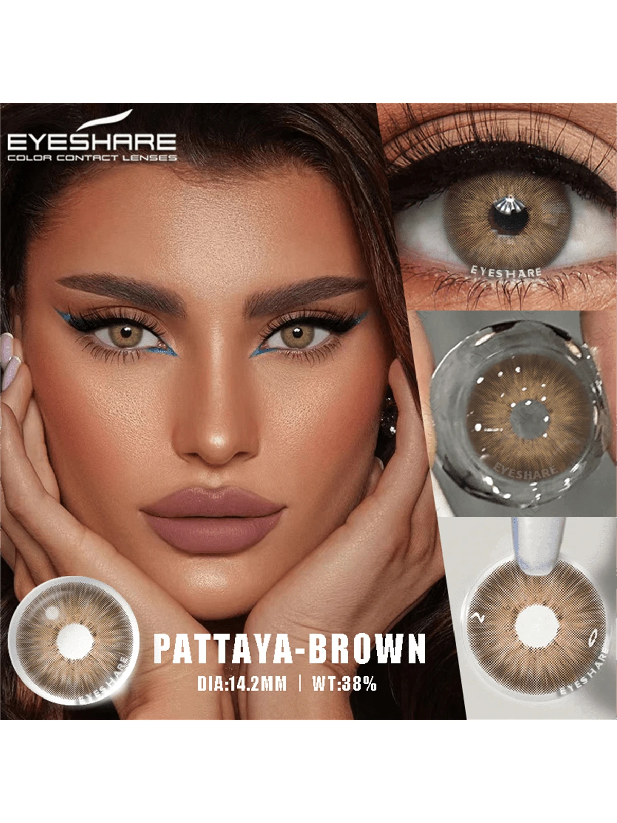 1 Pair Natural Color Lens Eyes Color Cosmetic Contact Lens Brown Colored Lenses For Eyes Yearly Beauty Contact Lens - Image 2