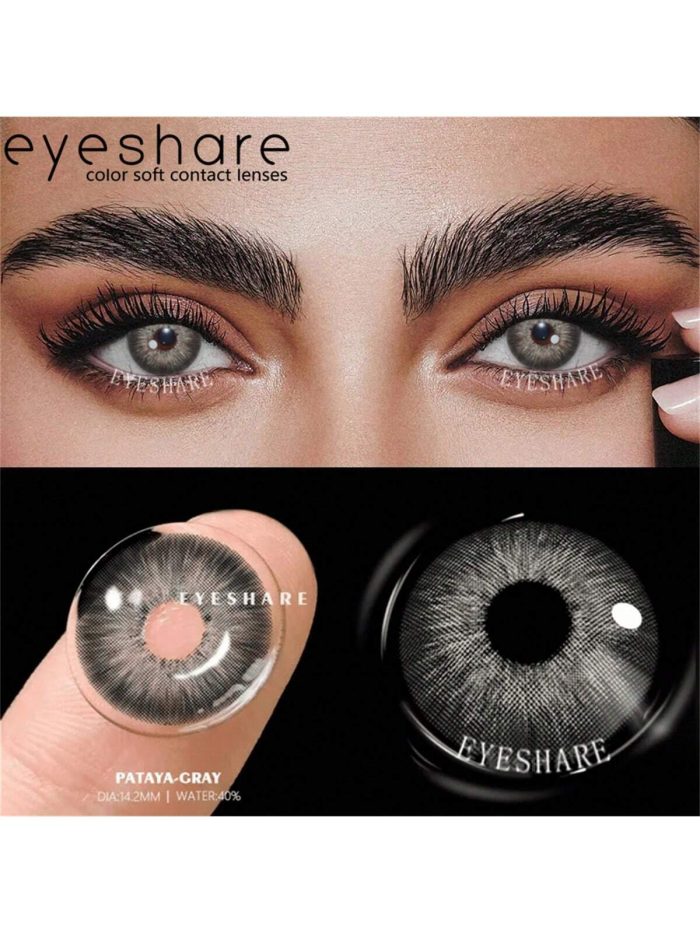 1 Pair Natural Color Lens Eyes Color Cosmetic Contact Lens Grey Colored Lenses For Eyes Yearly Beauty Contact Lens - Image 3