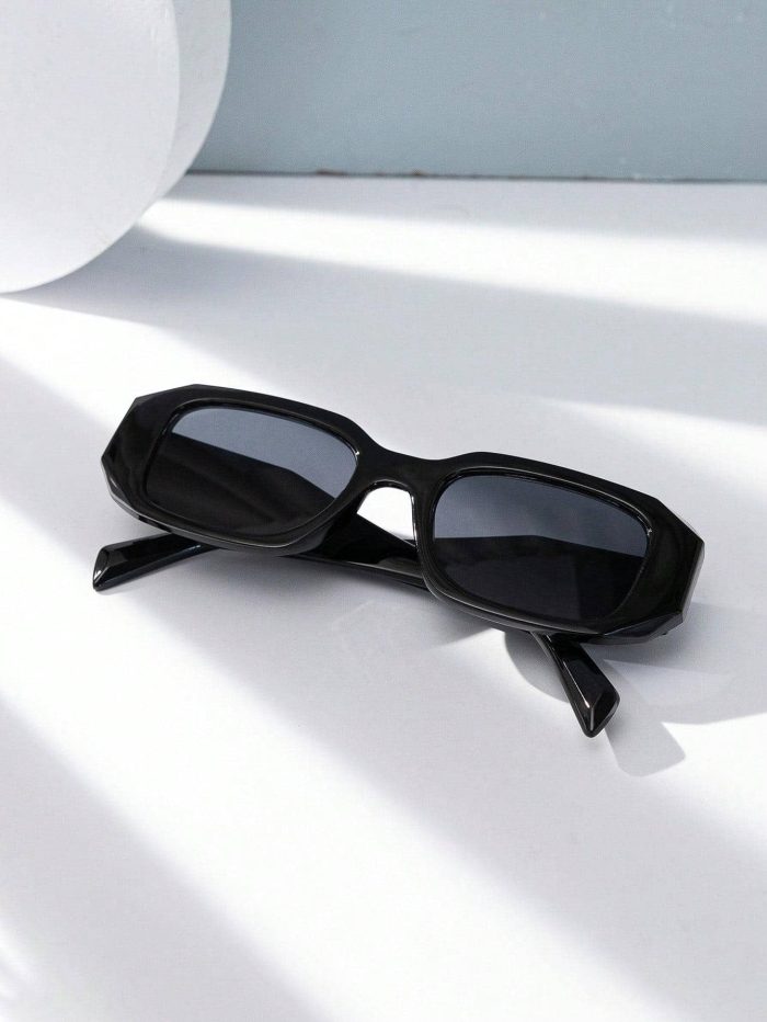 1pc Women's Black Simple Square Decorative Eyeglasses Sunglasses - Image 2