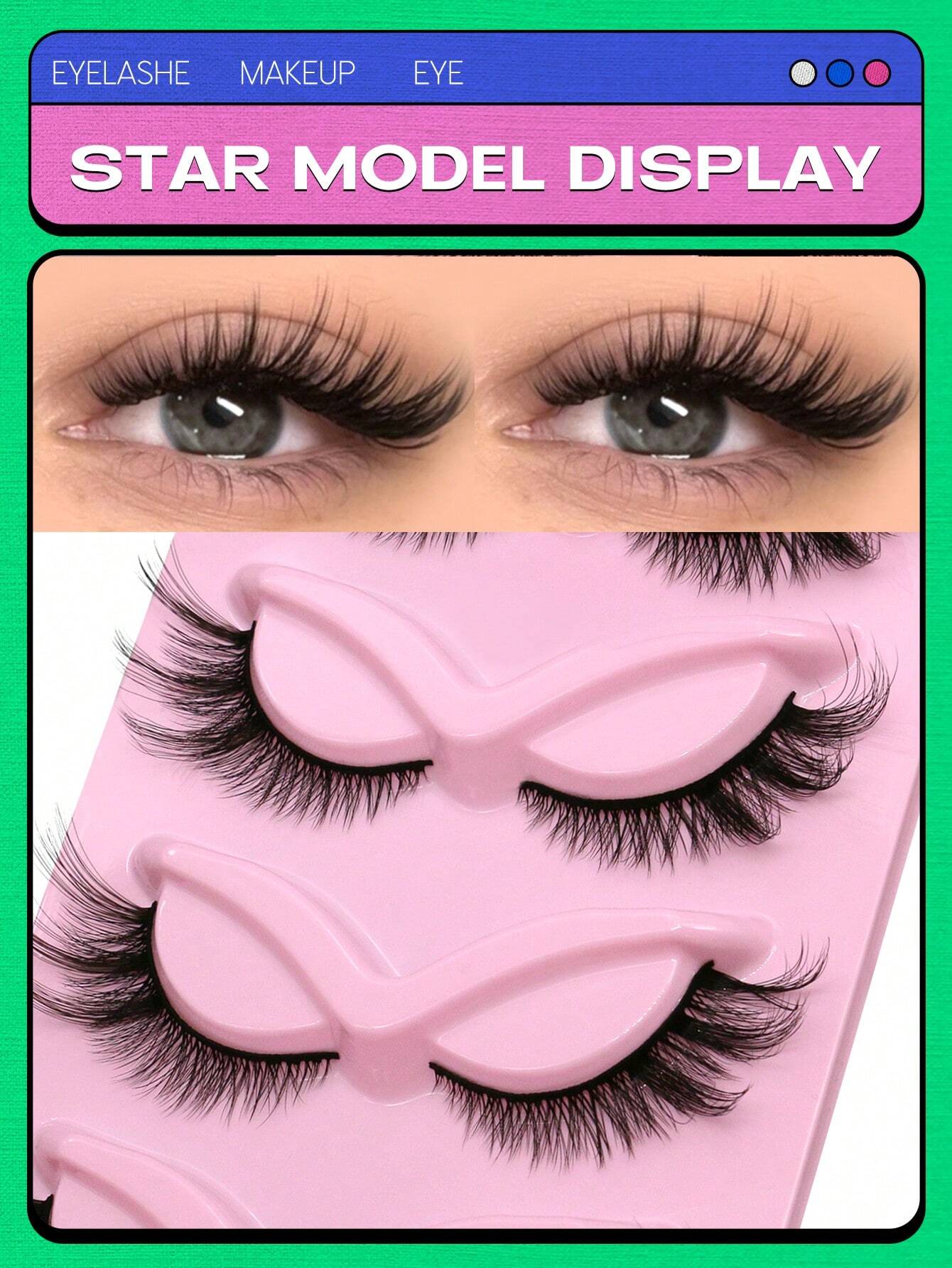 Cat Eye Eyelashes 5 Pairs Fox Eye Lashes Faux Mink Lashes Fluffy Strip False Lashes - Image 2