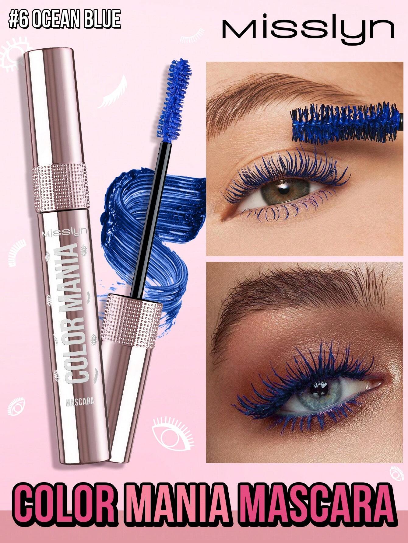 MissIyn Color Mania Mascara, Smudge Proof, Dramatic Volume, Long-Wearing, Volumizing Effect