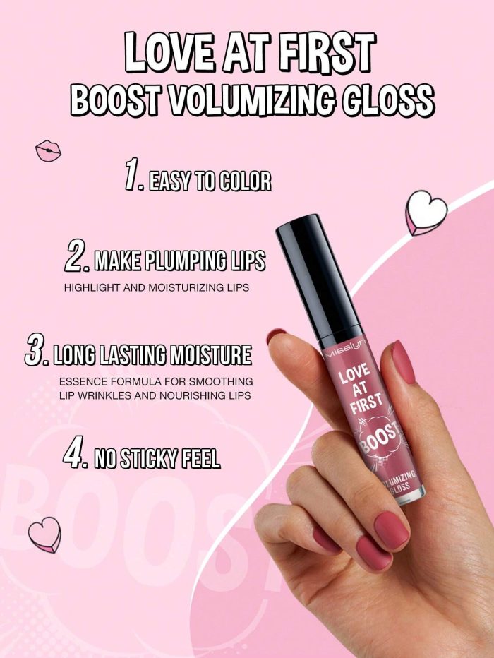 MissIyn Love At First Boost Volumizing Gloss, Moisturizing Water Gloss Lip Gloss, Long-Lasting Moisturizing Sweet Lip Glazen Non Sticky Lip Gloss - Image 3