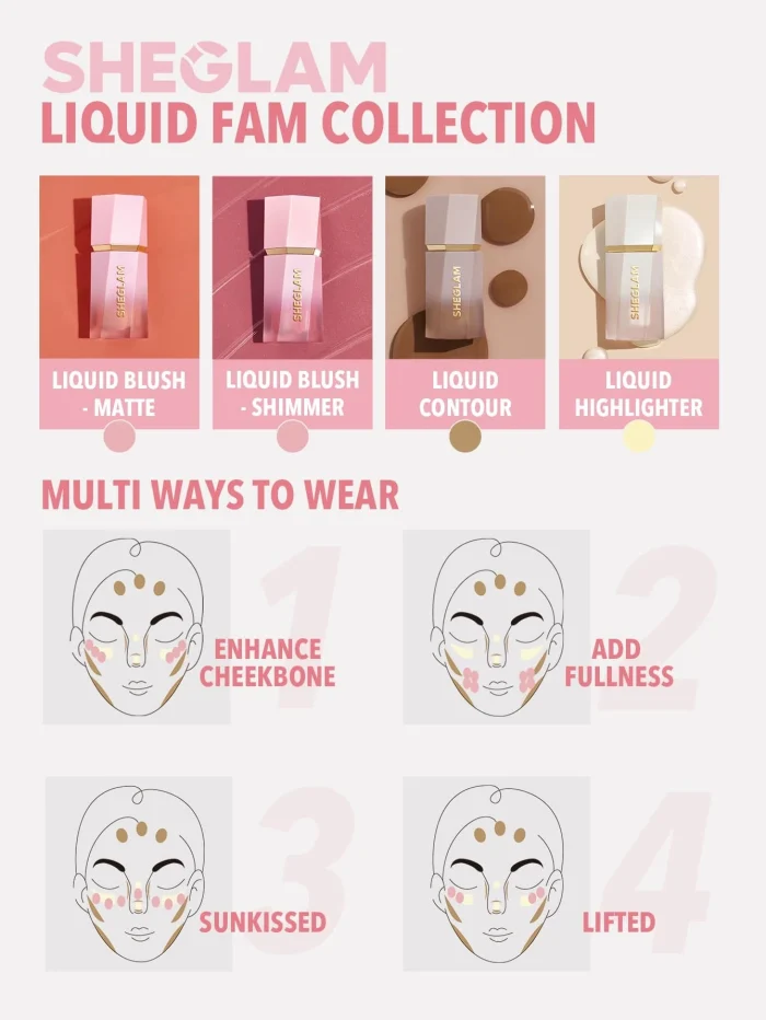 SHEGLAM Color Bloom Liquid Blush-Hot Topic Liquid Blush Liquid Waterproof Long Lasting High Pigment - Image 9
