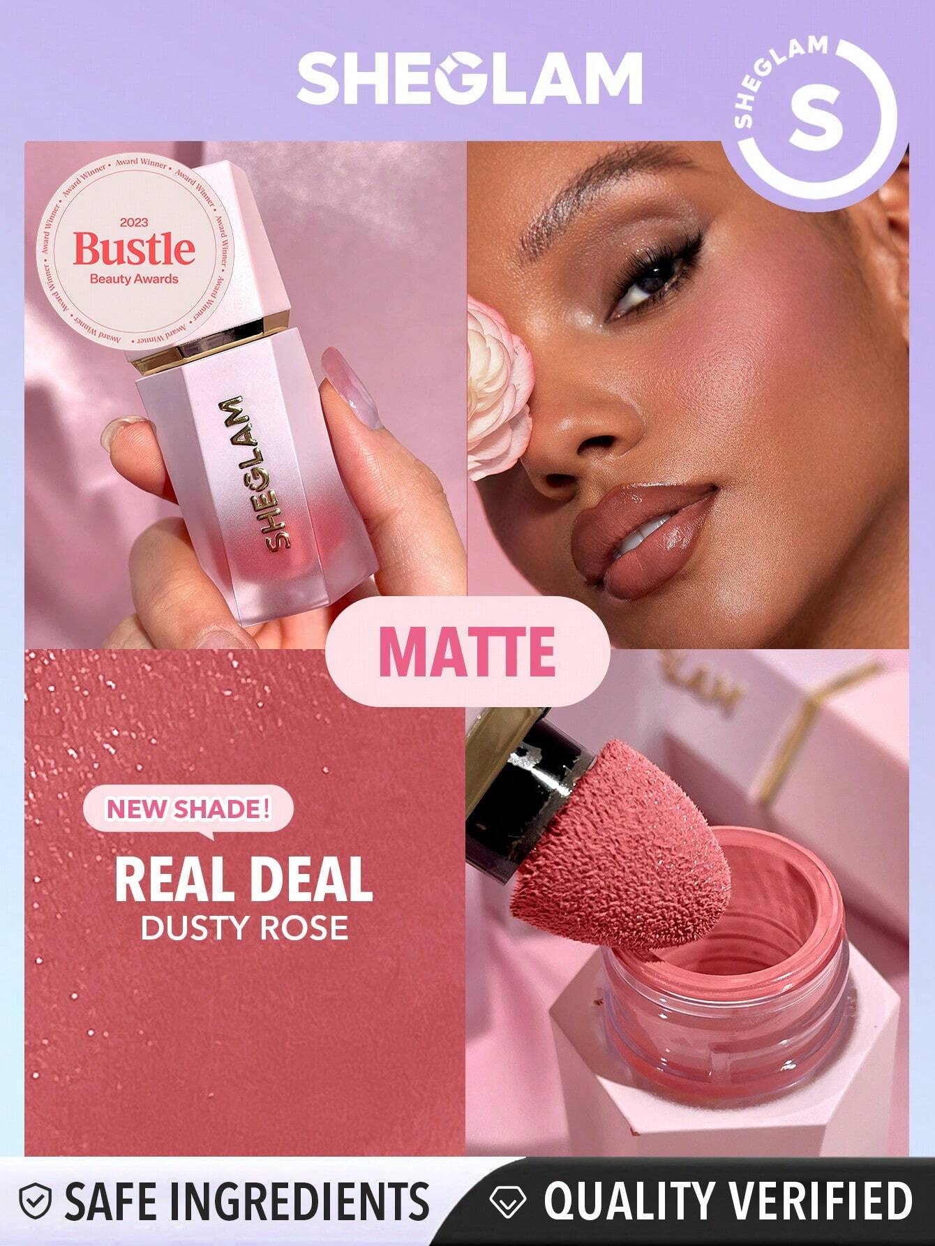 SHEGLAM Color Bloom Liquid Blush-Real Deal Liquid Blush Liquid Waterproof Long Lasting High Pigment