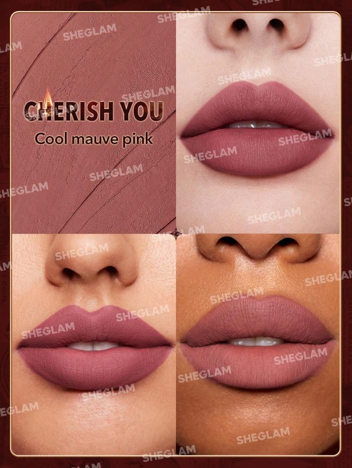 SHEGLAM Dynamatte Boom Long-Lasting Matte Lipstick Cherish You Lipstick Lightweight Color Non-Transfer Creamy - Image 3