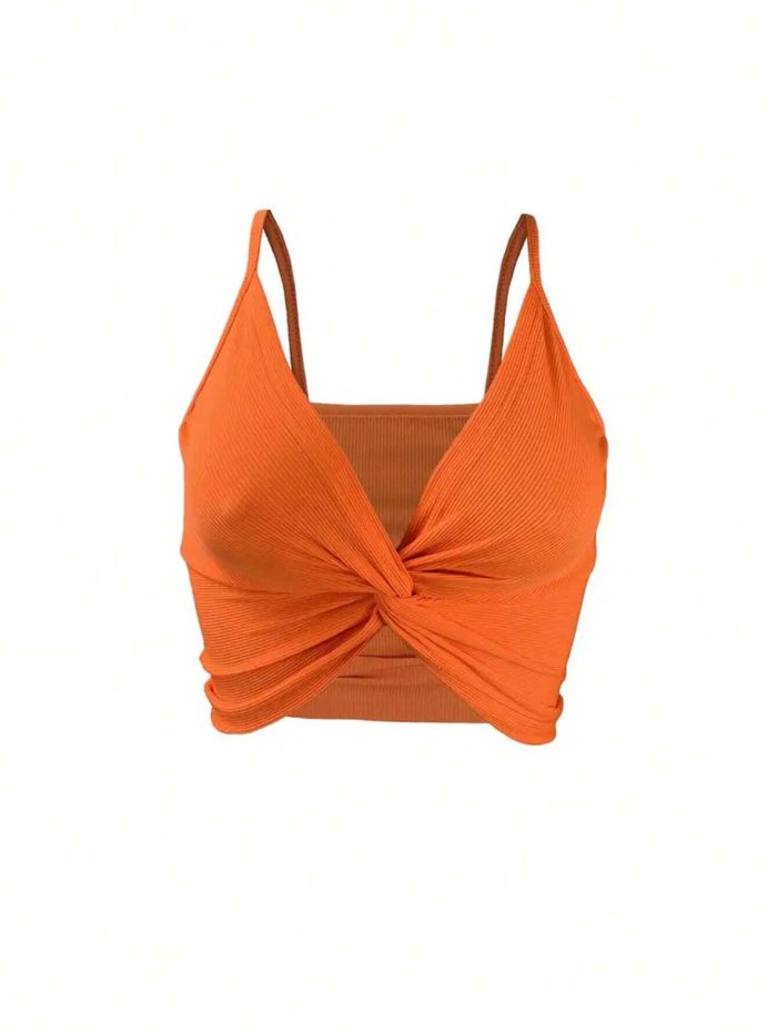 SHEIN Slayr Women's Crop Twisted Knot Cami Tank Top - Image 3
