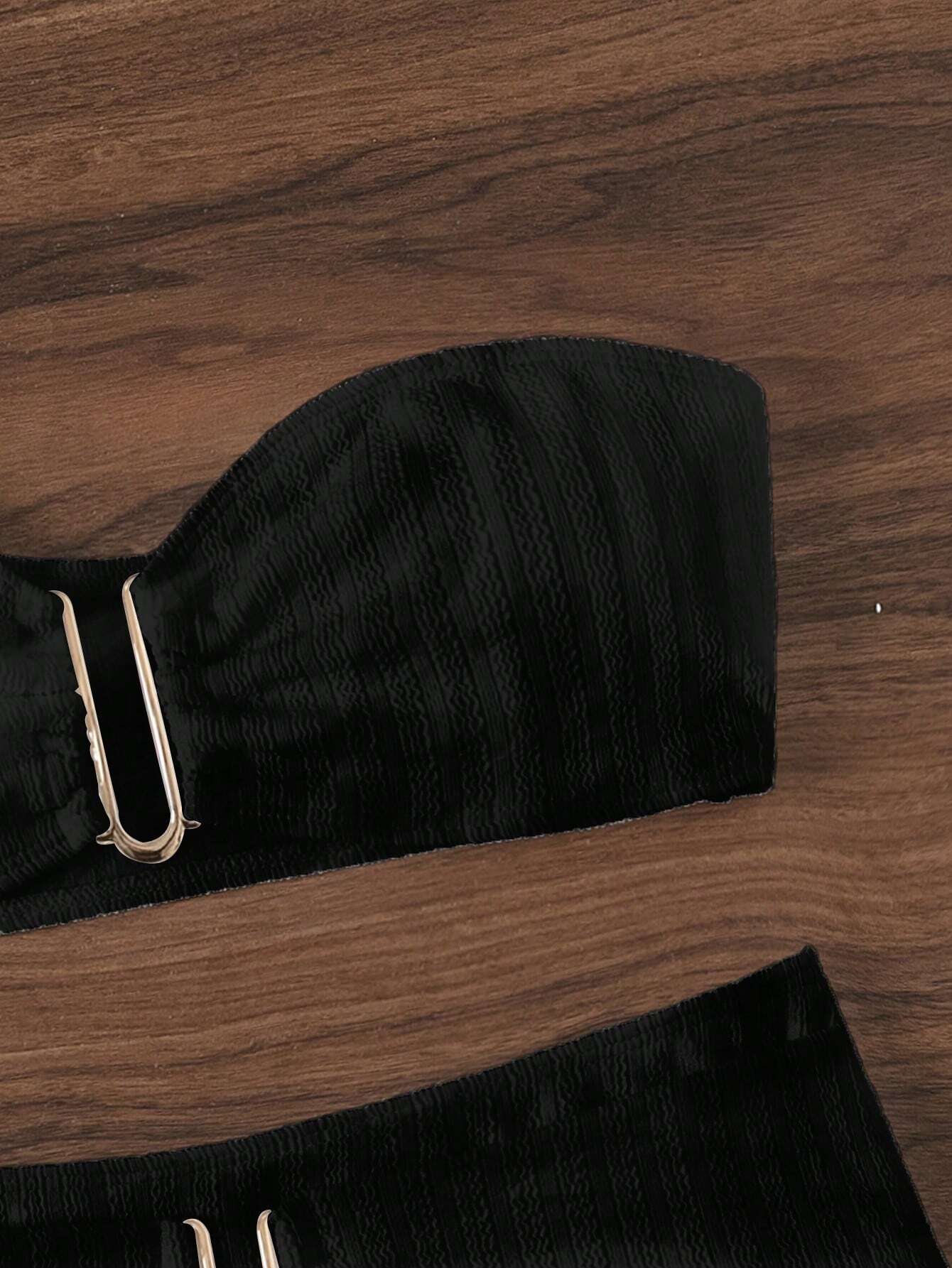 SHEIN Swim Summer Beach One Shoulder High Waisted Bikini Set - Image 4