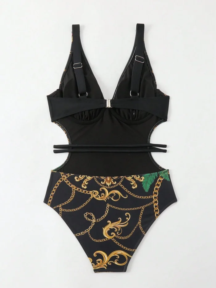 SHEIN Swim Vcay Summer Beach Ladies' One-Piece Dress With Steel Ring - Image 5