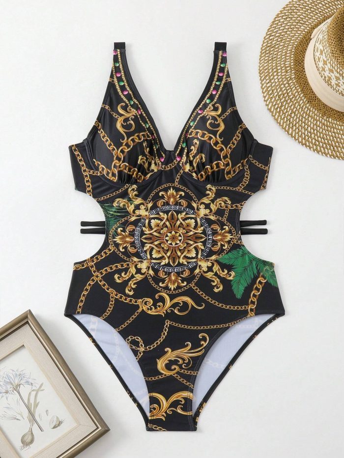 SHEIN Swim Vcay Summer Beach Ladies' One-Piece Dress With Steel Ring - Image 7
