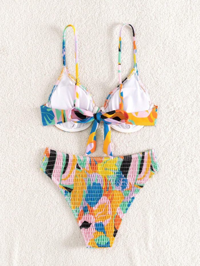 SHEIN VCAY Women Geometric Print Halter Neck Bikini Set Sexy Swimsuit Swimwear, Random Print - Image 4