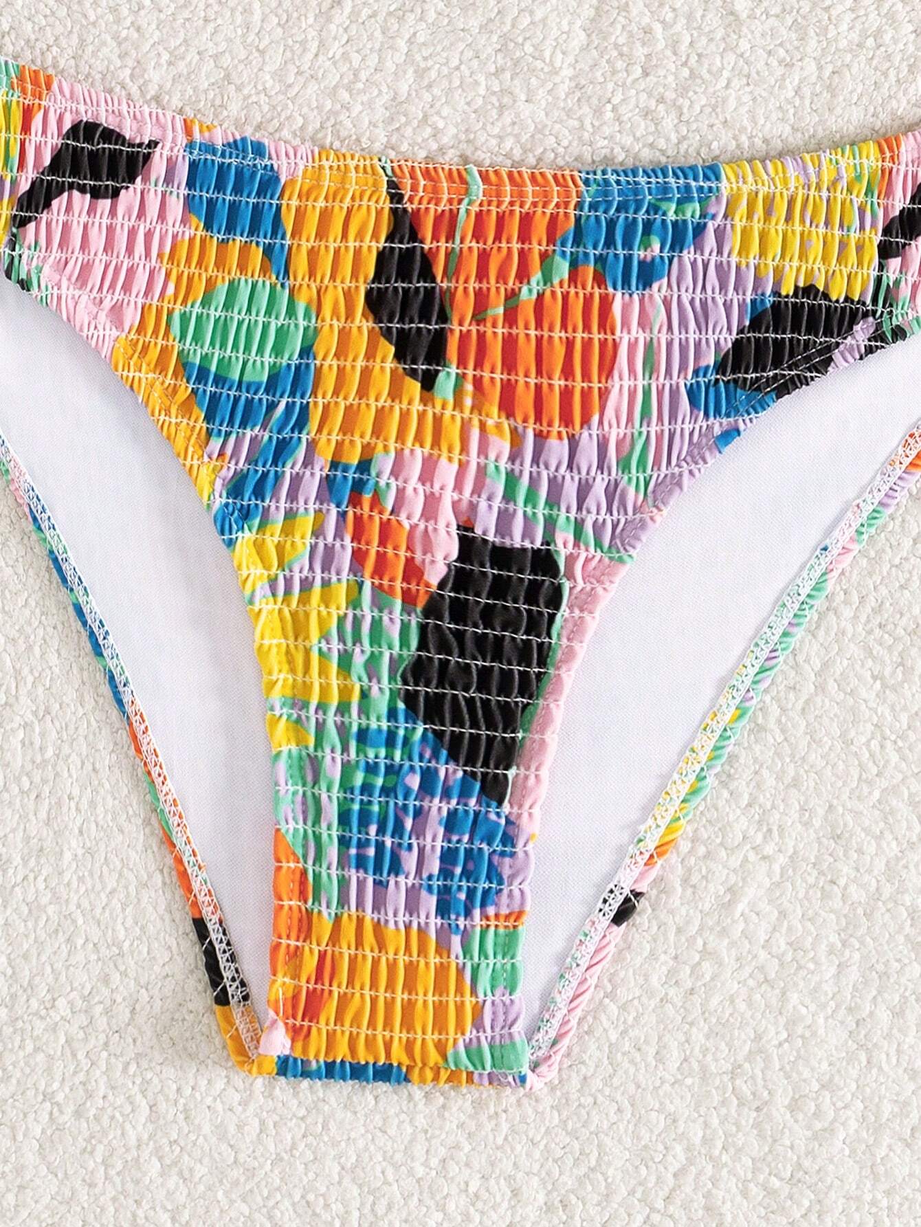 SHEIN VCAY Women Geometric Print Halter Neck Bikini Set Sexy Swimsuit Swimwear, Random Print - Image 5