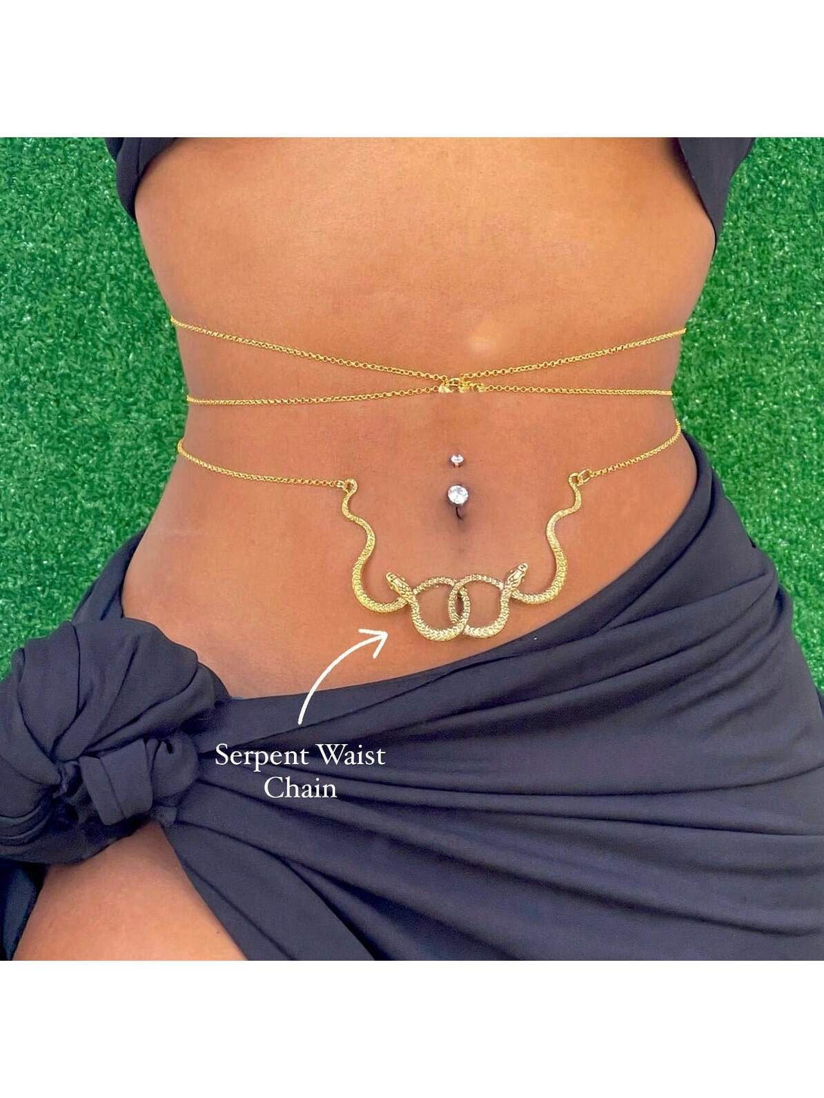 Sexy Double Snake Body Chain Bikini Necklace, Back Chain, Waist Chain, Beach Accessory - Image 3