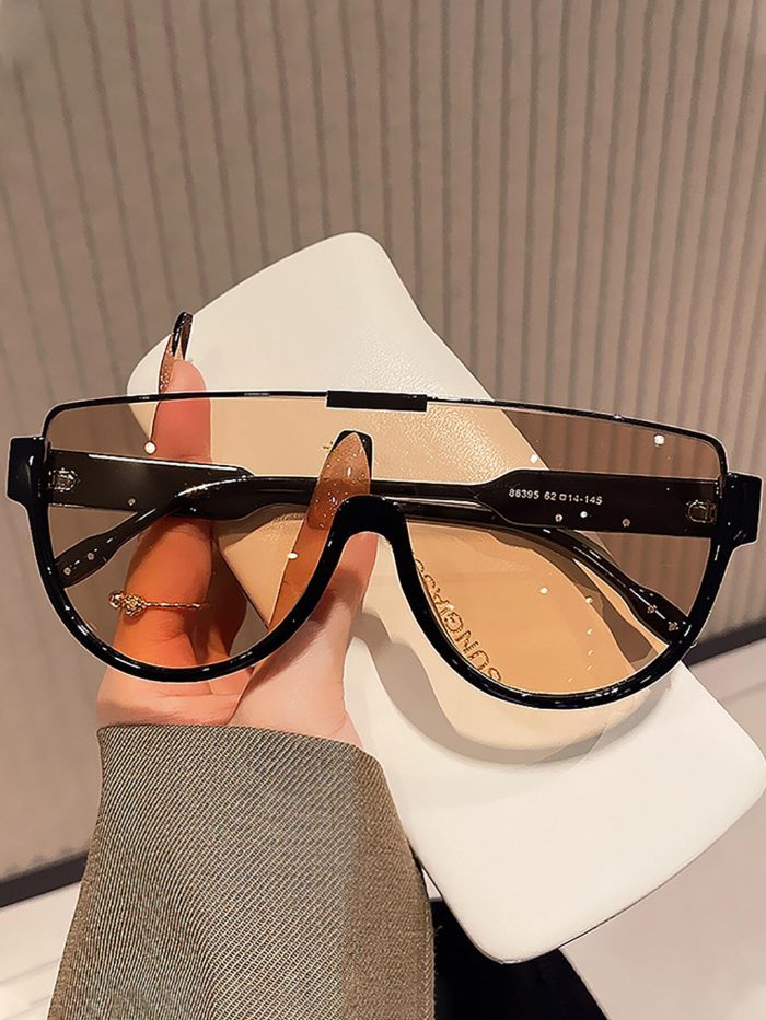 Street 1pc Classic Traveling Half Frame Cut Edge Y2k Personalized Fashion Sunglasses