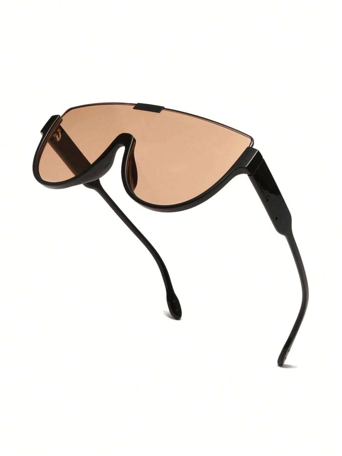Street 1pc Classic Traveling Half Frame Cut Edge Y2k Personalized Fashion Sunglasses - Image 3