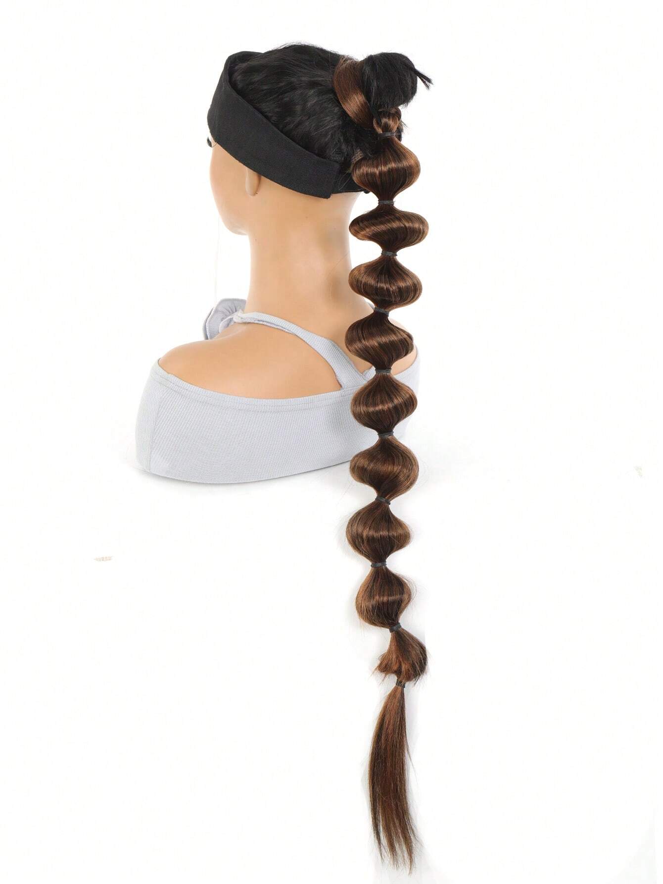 Synthetic Lantern Braids Ponytail Extension Light Brown Color - Image 2