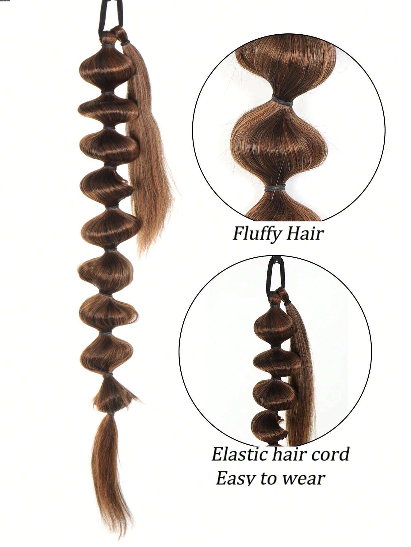 Synthetic Lantern Braids Ponytail Extension Light Brown Color - Image 3
