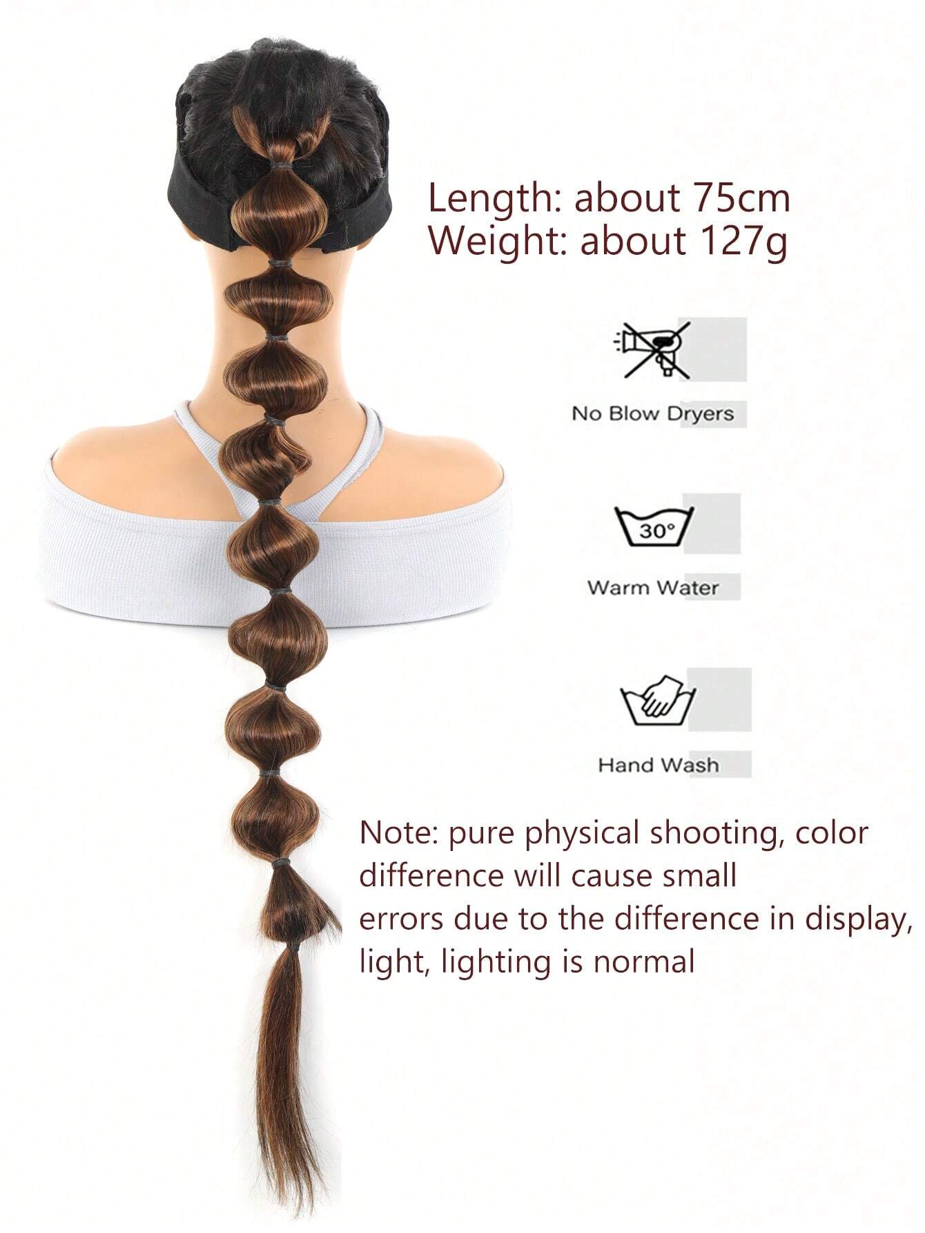 Synthetic Lantern Braids Ponytail Extension Light Brown Color - Image 4