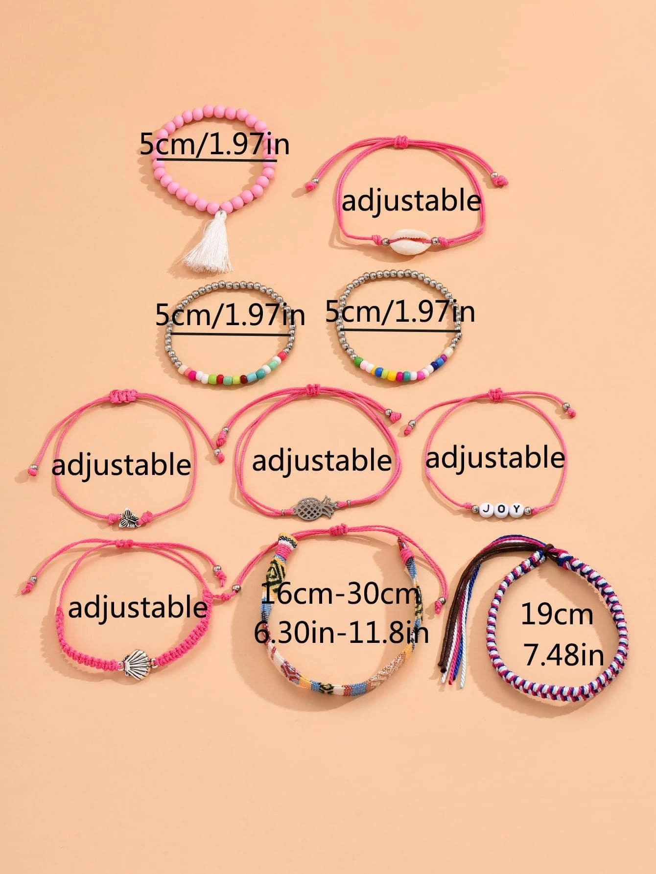 10pcs/Set Bohemian Beaded Braided Bracelet With Seashell And Butterfly Decorations - Image 5