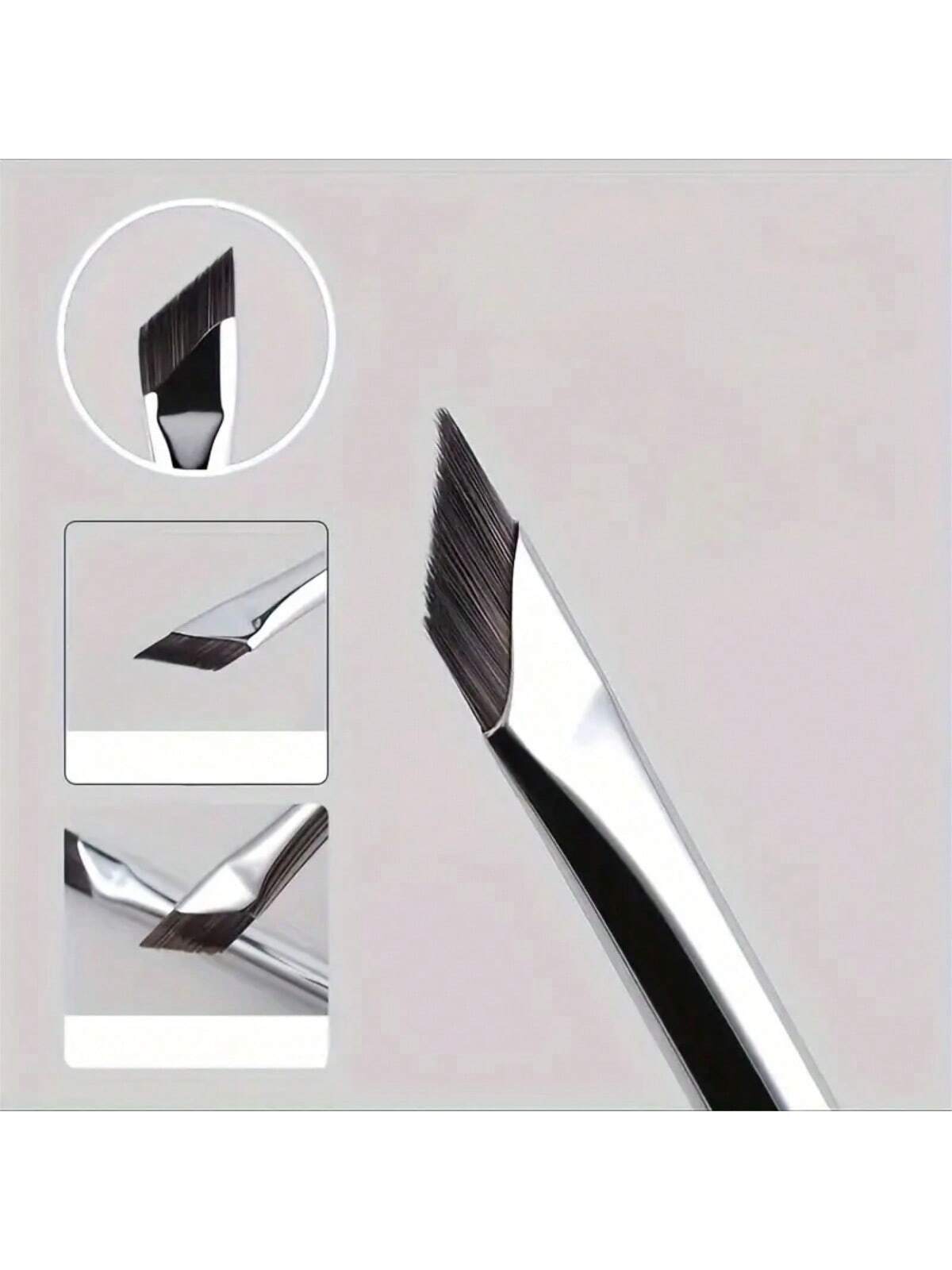 1pc New Sickle Eyeliner Brush Precision Eye Liner Brows Make Up Brush Liquid Eyeliner Brush Ultra Thin Fine Oblique Angle Flat Head Eyebrow Brush - Image 4