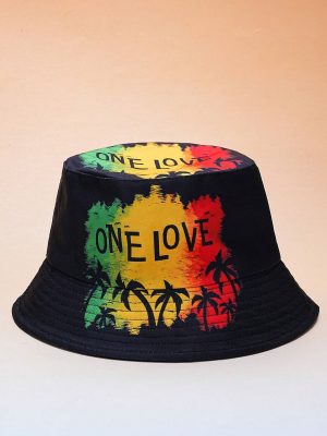 1pc Unisex One Love Pattern Bucket Hat