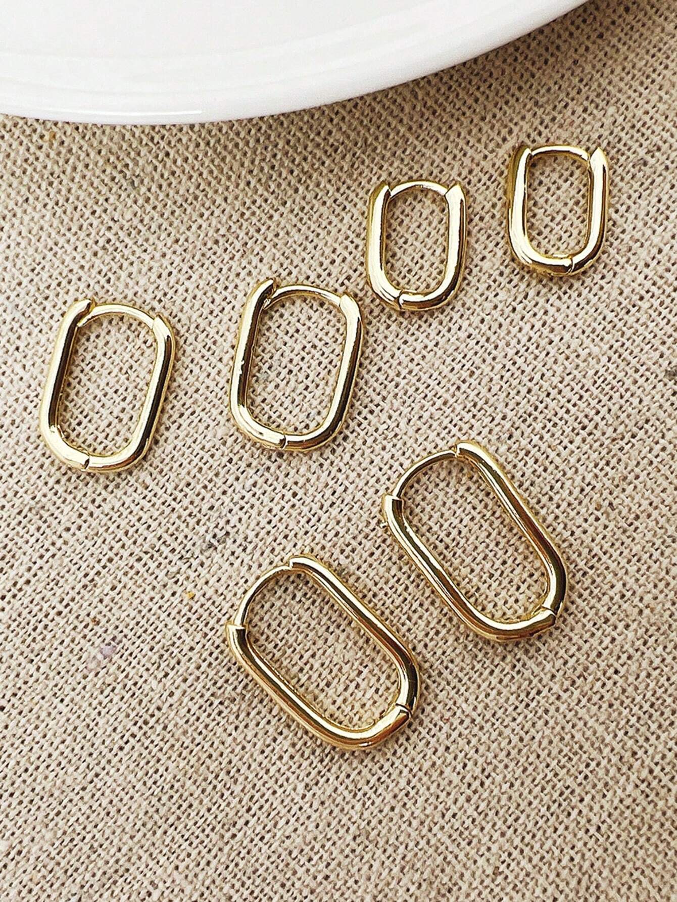 6 Pairs Simple Square Shaped Earrings Set For Women - Image 3