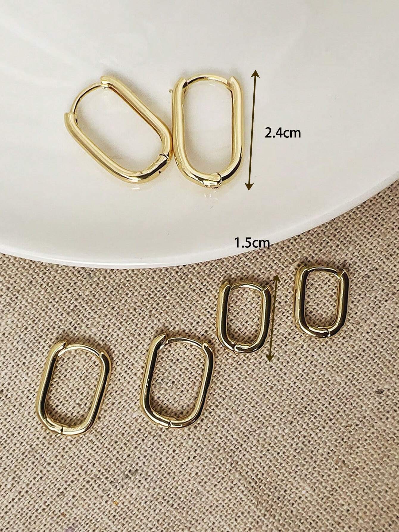6 Pairs Simple Square Shaped Earrings Set For Women - Image 5
