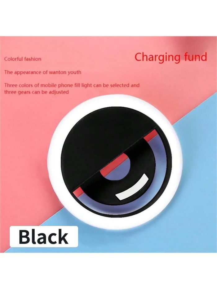 (Black) 36 lamp beads LED Selfie Light Ring - Upgrade 150mAh Battery version, USB Rechargeable Portable - Image 2