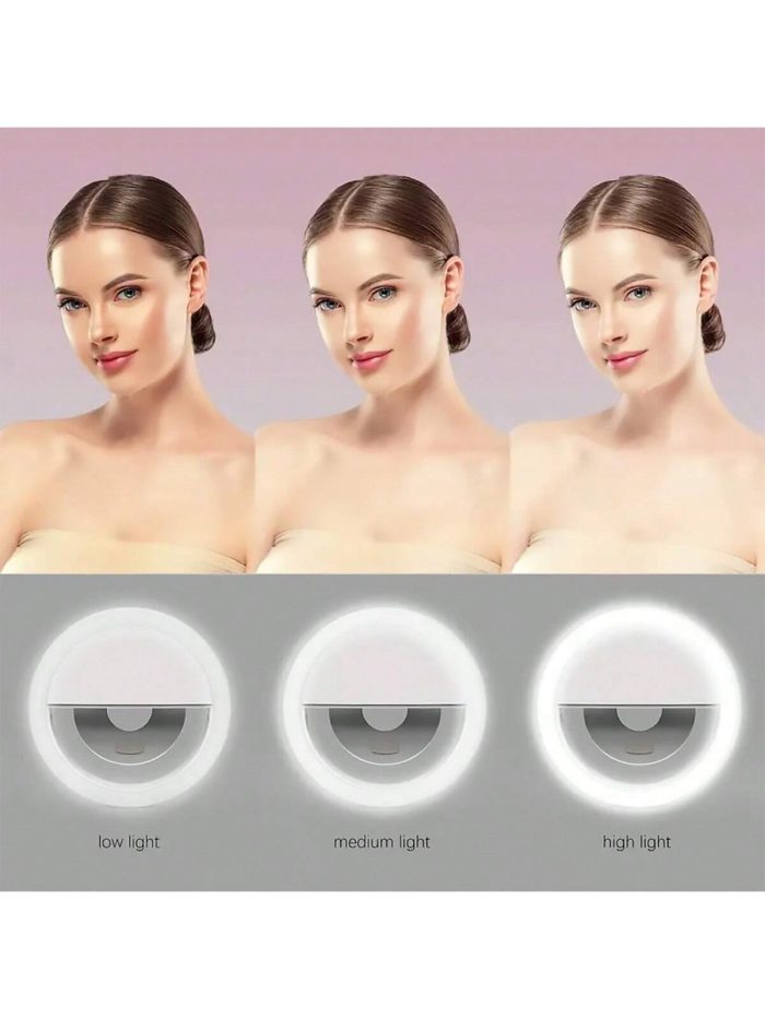 (Black) 36 lamp beads LED Selfie Light Ring - Upgrade 150mAh Battery version, USB Rechargeable Portable - Image 3
