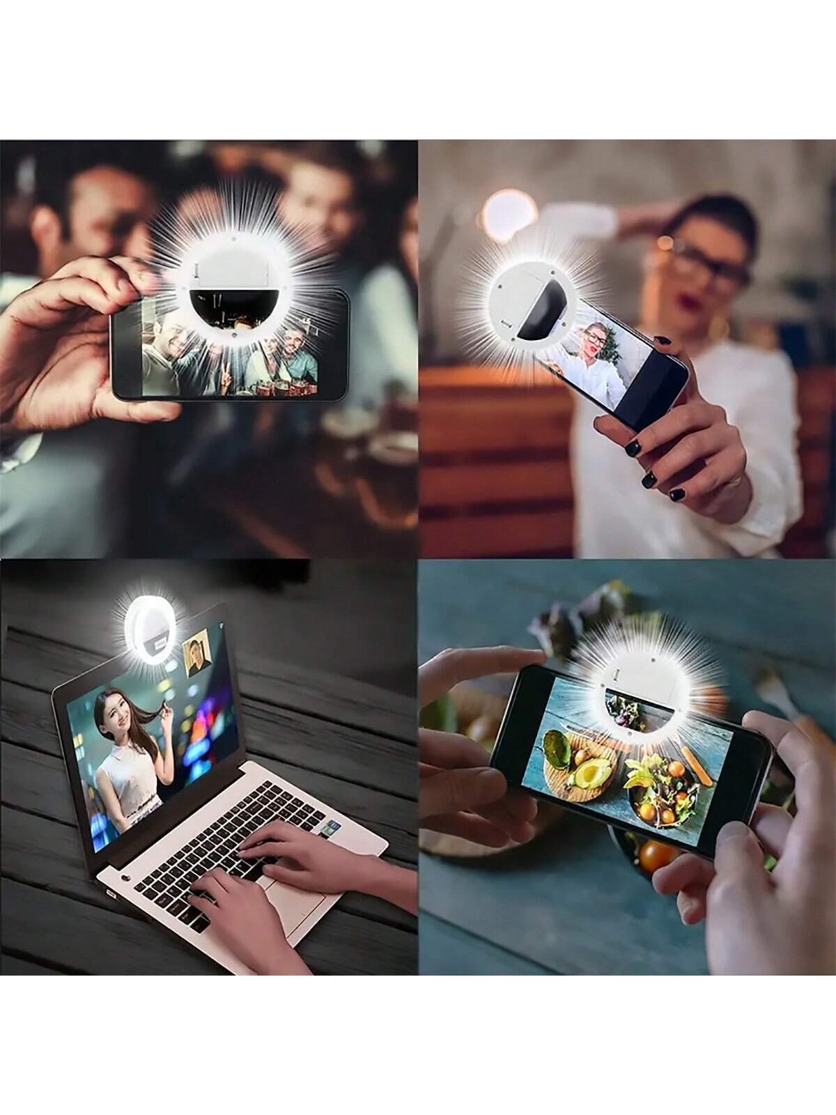 (Black) 36 lamp beads LED Selfie Light Ring - Upgrade 150mAh Battery version, USB Rechargeable Portable - Image 7