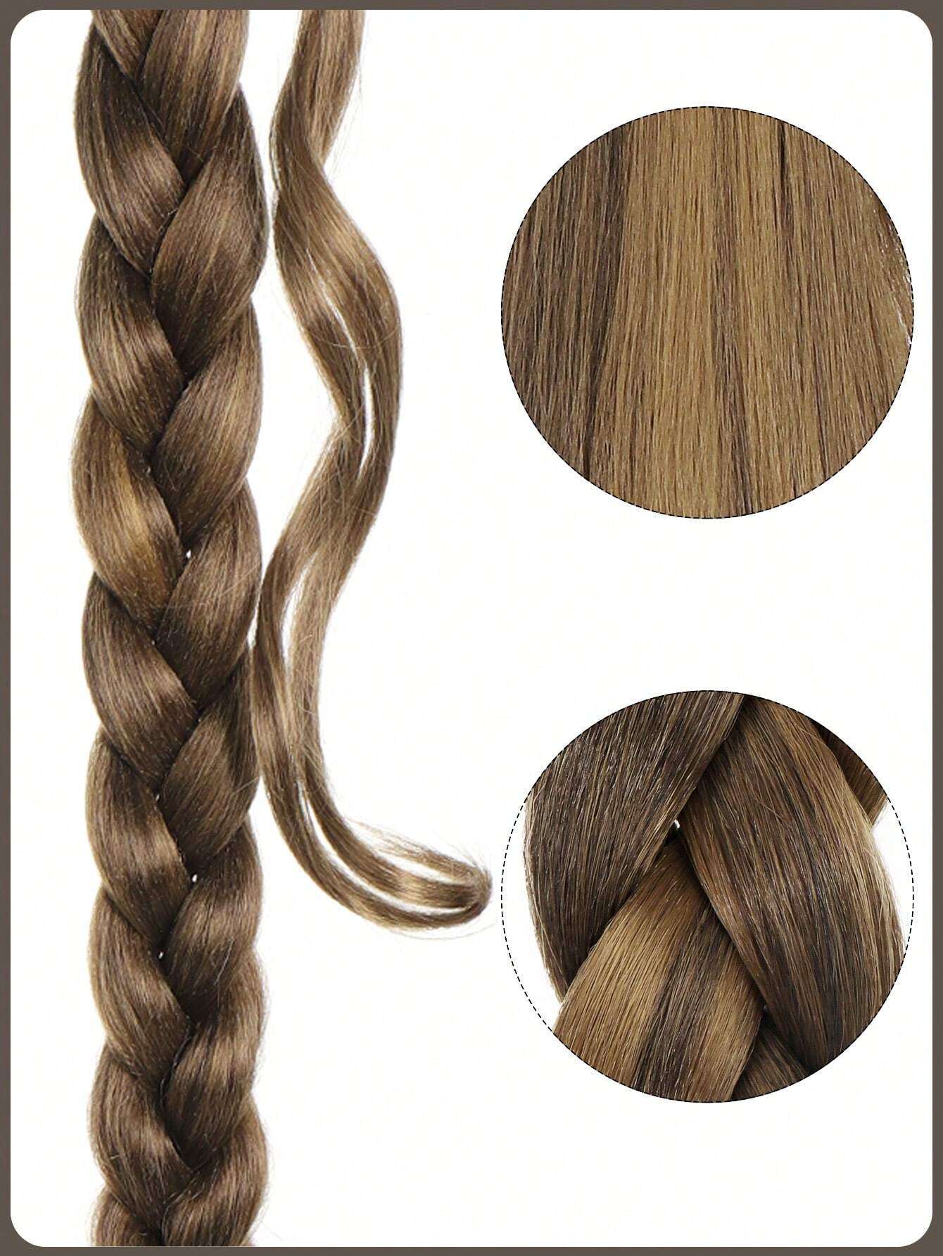 Long Braided Ponytail Extension With Hair Tie Straight Wrap Around Hair Extensions Ponytail Natural Soft Synthetic Hair Piano Color/32 inch - Image 8