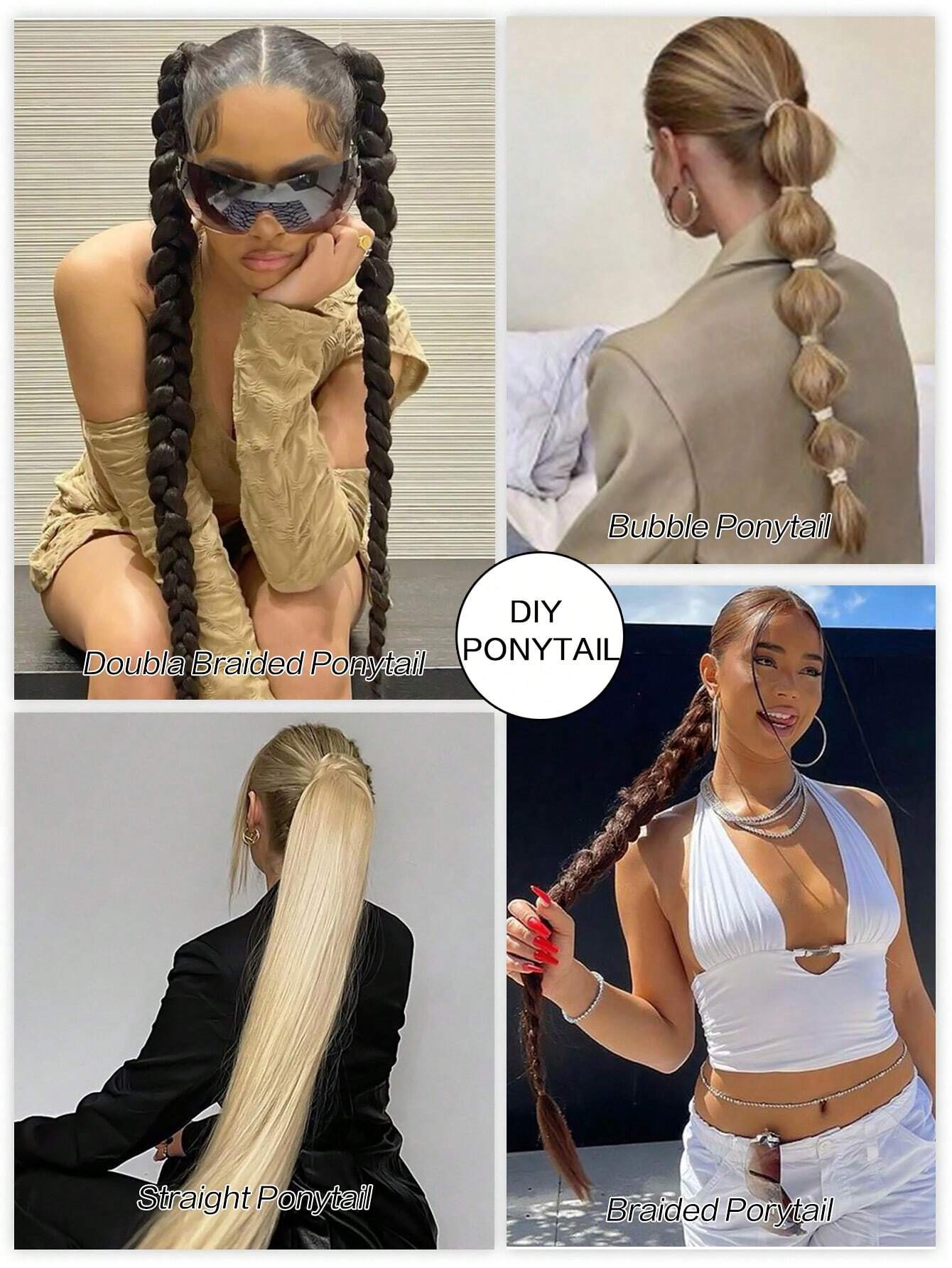 Long Braided Ponytail Extension With Hair Tie Straight Wrap Around Hair Extensions Ponytail Natural Soft Synthetic Hair Piano Color/32 inch - Image 5