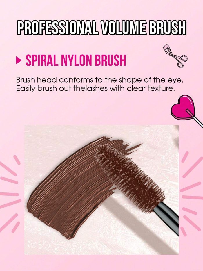 Misslyn Intense Volume Mascara, Intense Volume Up, Quick Drying, Long Lasting, Dramatic Volume, Volumizing Effect, Highly Pigmented 08 Brown - Image 5