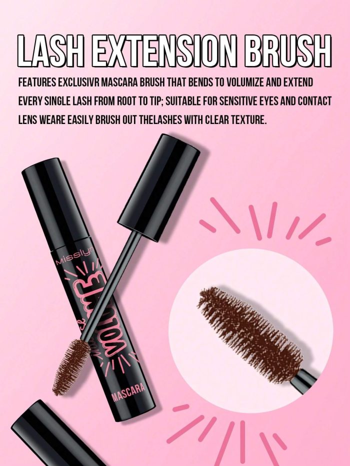 Misslyn Intense Volume Mascara, Intense Volume Up, Quick Drying, Long Lasting, Dramatic Volume, Volumizing Effect, Highly Pigmented 08 Brown - Image 6