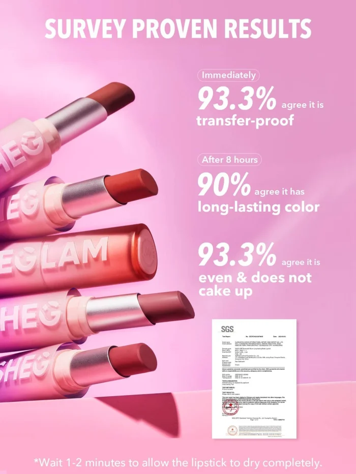 SHEGLAM Dynamatte Boom Long Lasting Matte Lipstick-Periodt 20 Colors Creamy Matte Waterproof Lipstick Amazing Non-Stick Cup Transfer-Proof Lipstick Periodt - Image 3