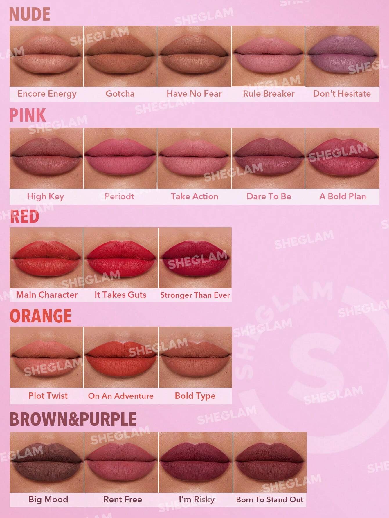 SHEGLAM Dynamatte Boom Long Lasting Matte Lipstick-Periodt 20 Colors Creamy Matte Waterproof Lipstick Amazing Non-Stick Cup Transfer-Proof Lipstick Periodt - Image 4