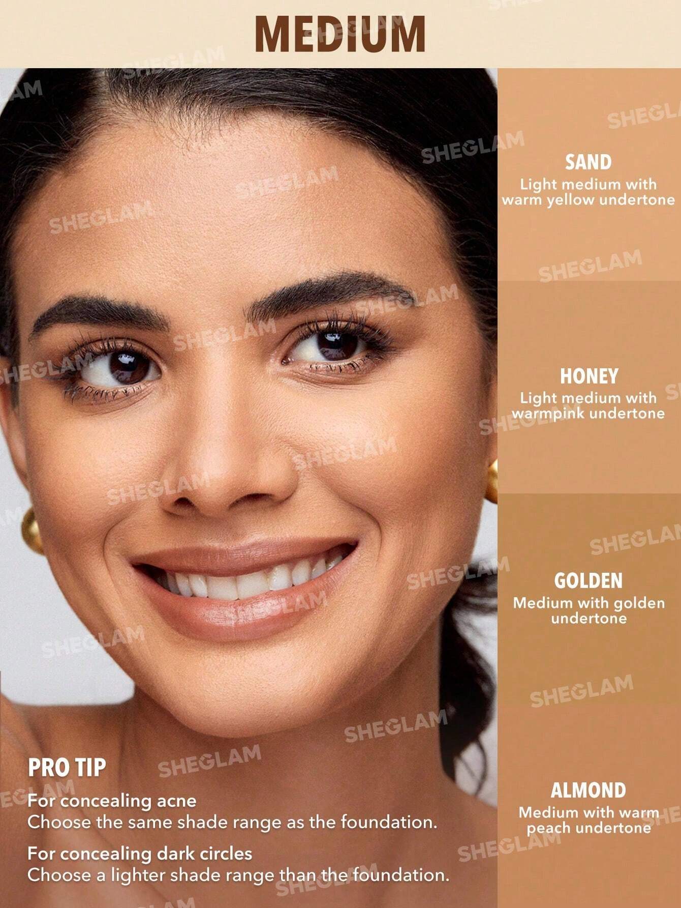 SHEGLAM Perfect Skin High Coverage Concealer-Sand 20 Shades Liquid Concealer Brush Moisturizing Weightless All-Day Hydrate Concealer - Image 3