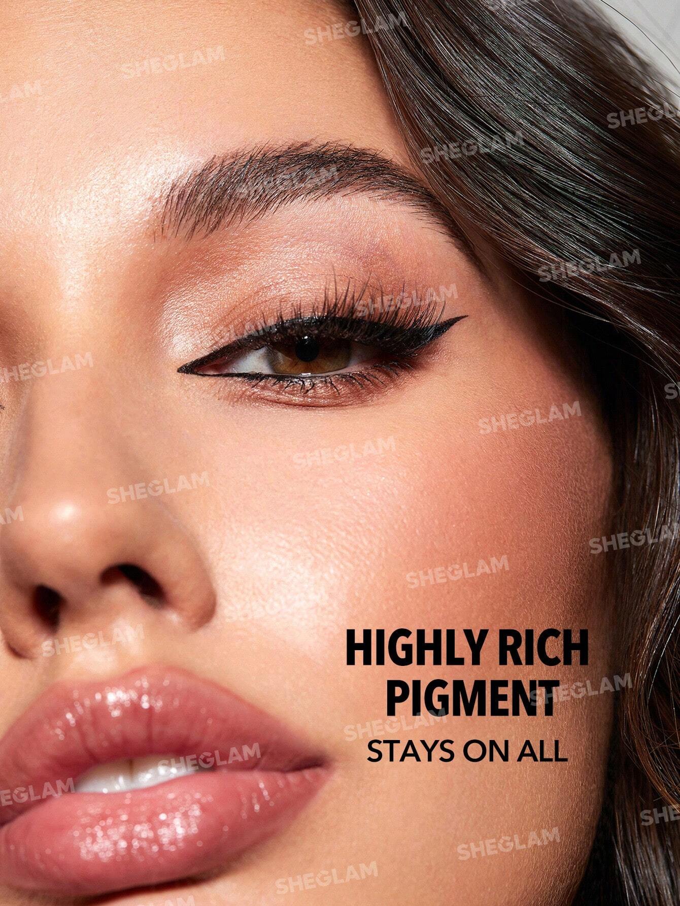 SHEGLAM Uninterrupted Waterproof Liquid Eyeliner Waterproof Highly Pigmented Black Matte Eyeliner Pencil Quick Drying Ultra-Fine Waterproof And Sweat-proof Fine Brush Head Eyeliner - Image 2