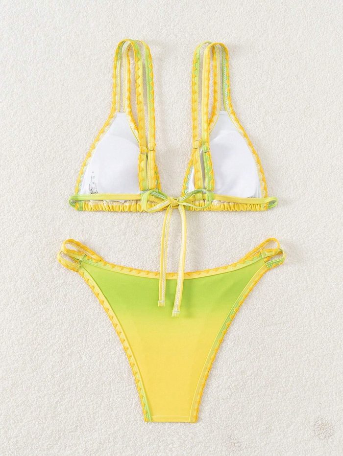 SHEIN VCAY Women's Gradient Color Sexy Bikini Set For Summer Beach, Two-Piece Swimsuit - Image 2