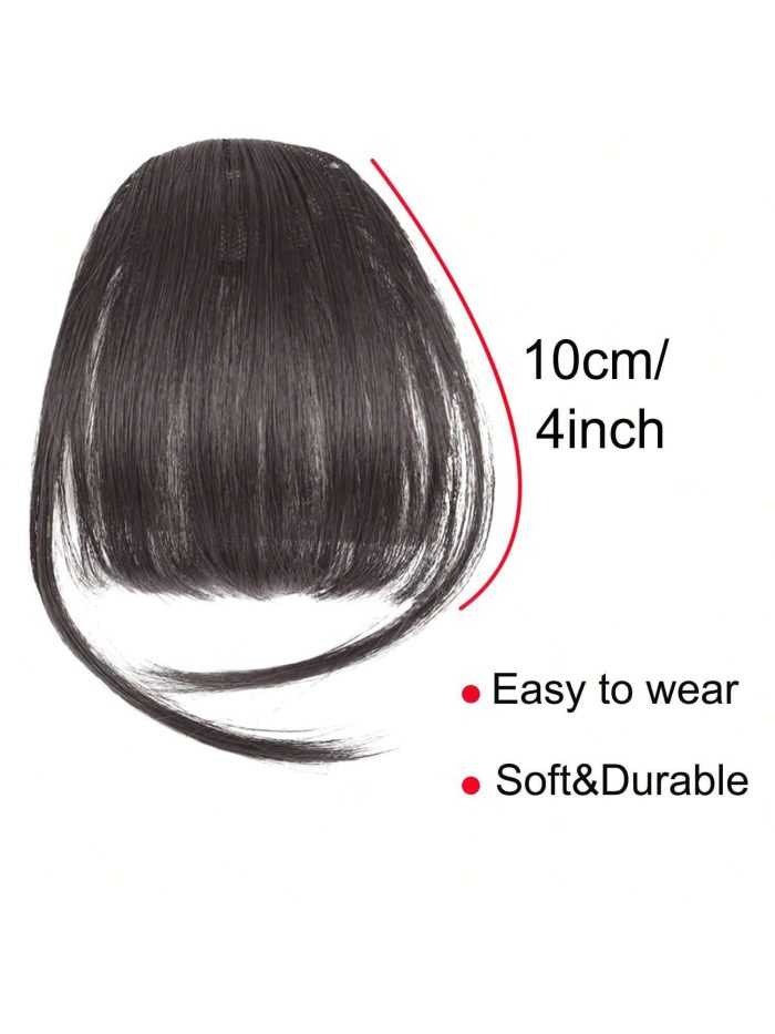 Synthetic Air Bangs Heat Resistant Hairpieces Hair Women Natural Short Black Brown Bangs Hair Clips For Extensions - Image 2