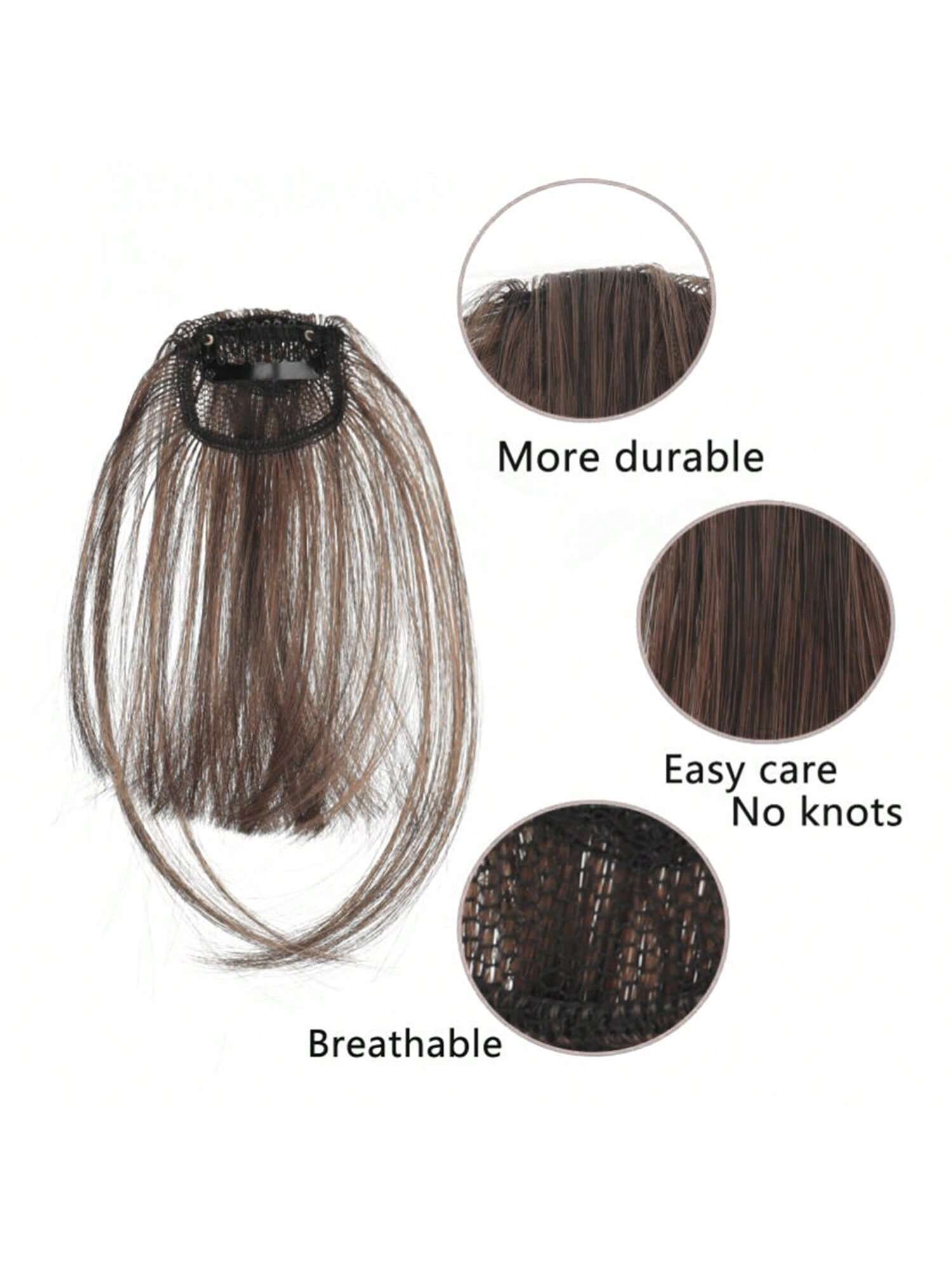 Synthetic Air Bangs Heat Resistant Hairpieces Hair Women Natural Short Black Brown Bangs Hair Clips For Extensions - Image 4
