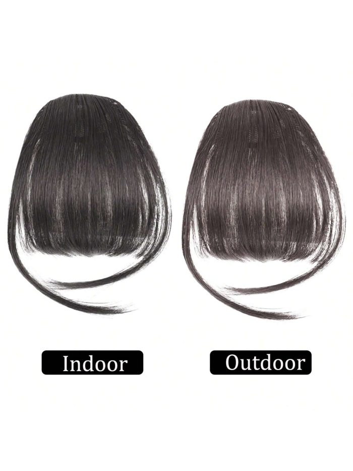 Synthetic Air Bangs Heat Resistant Hairpieces Hair Women Natural Short Black Brown Bangs Hair Clips For Extensions - Image 6