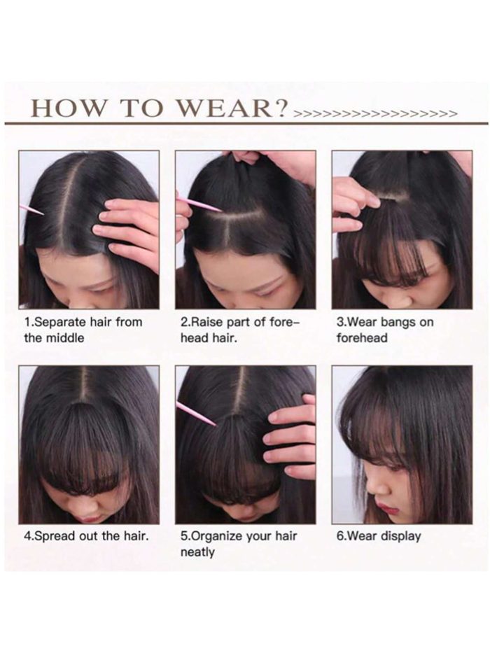 Synthetic Air Bangs Heat Resistant Hairpieces Hair Women Natural Short Black Brown Bangs Hair Clips For Extensions - Image 7