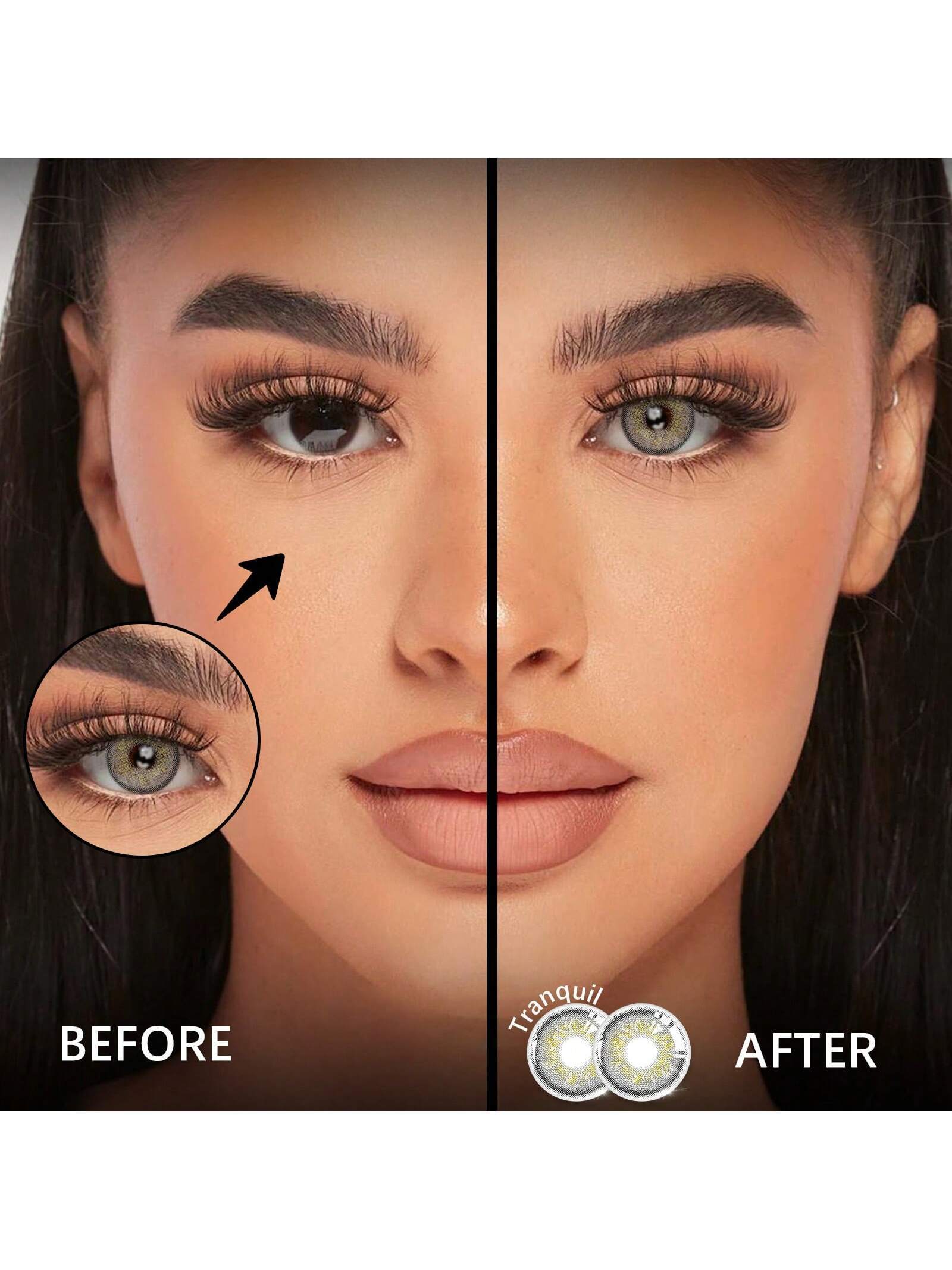 1 Pair Hot Grey Soft Colored Contact Lenses 42% Water Content 1 Year Barbie Grey/Yearly