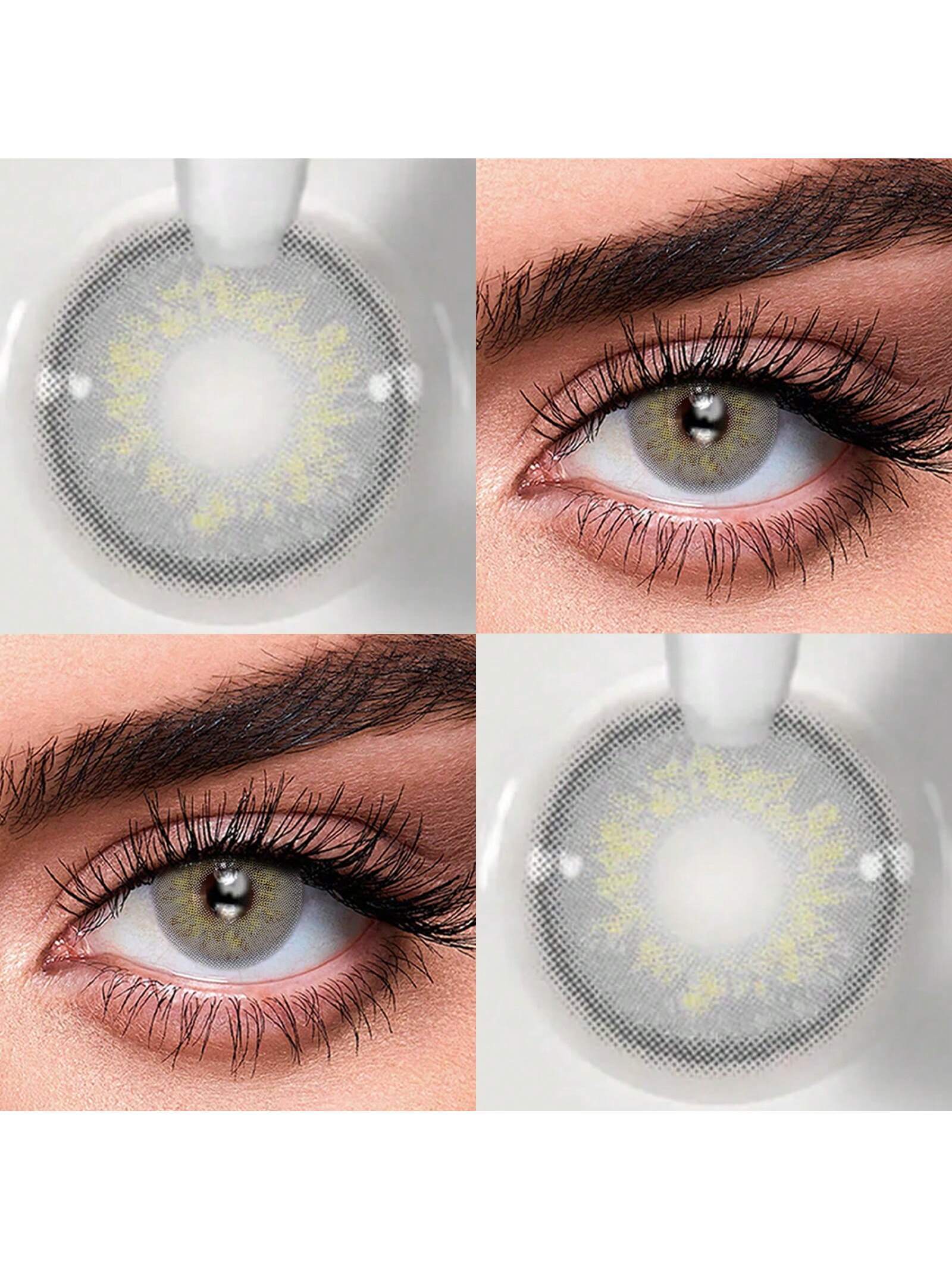 1 Pair Hot Grey Soft Colored Contact Lenses 42% Water Content 1 Year Barbie Grey/Yearly - Image 3