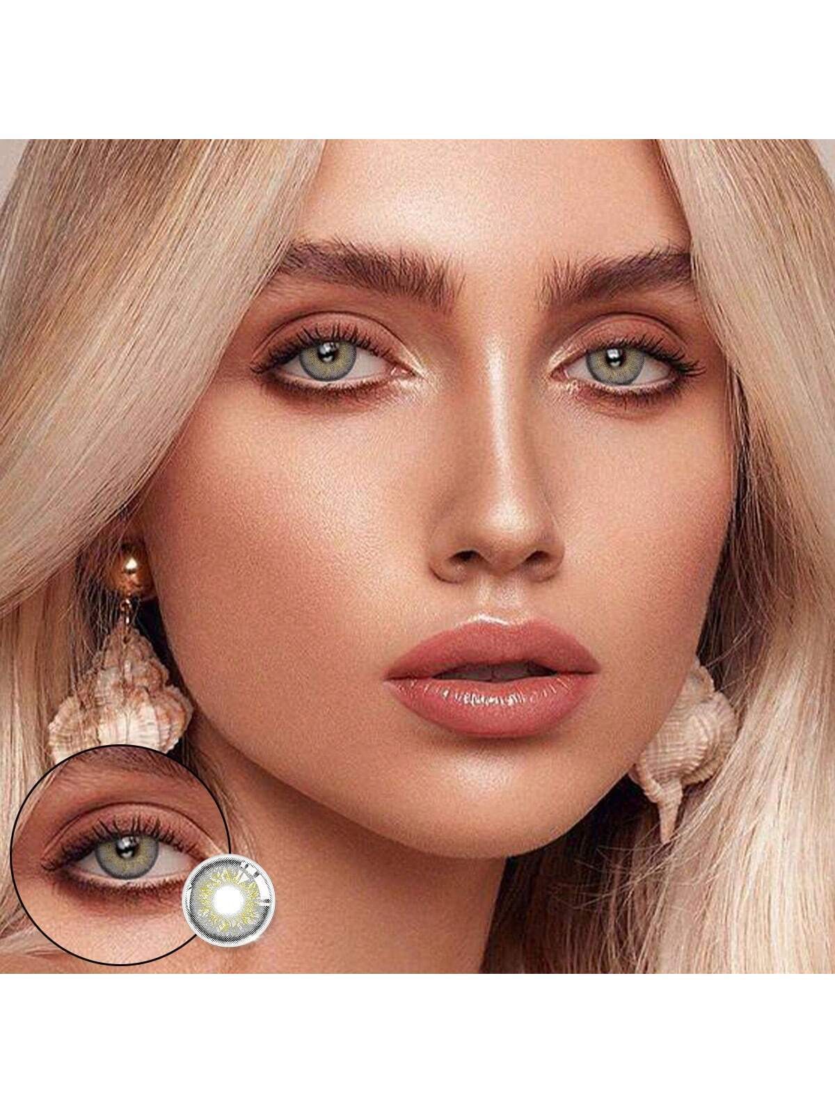 1 Pair Hot Grey Soft Colored Contact Lenses 42% Water Content 1 Year Barbie Grey/Yearly - Image 5