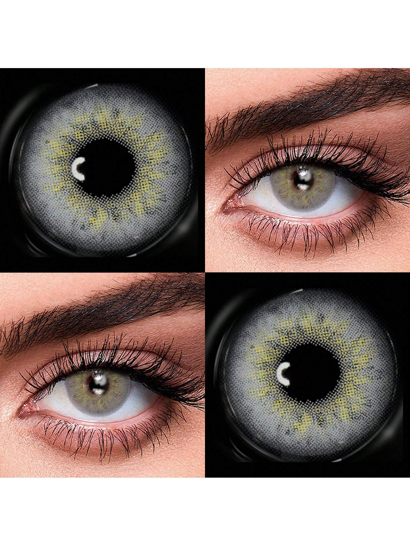 1 Pair Hot Grey Soft Colored Contact Lenses 42% Water Content 1 Year Barbie Grey/Yearly - Image 4